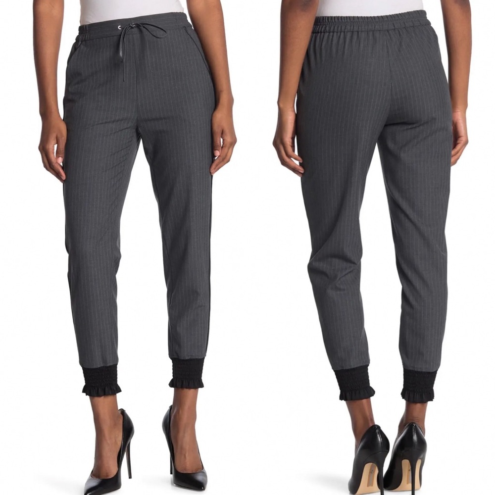 3.1 Phillip Lim Pinstripe Jogger w Piping & Smoked Cuffs
